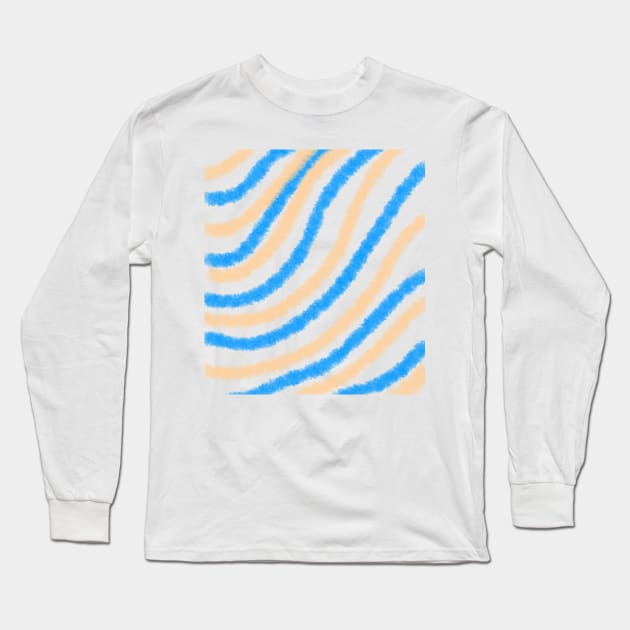 Blue yellow watercolor swirling art Long Sleeve T-Shirt by Artistic_st
